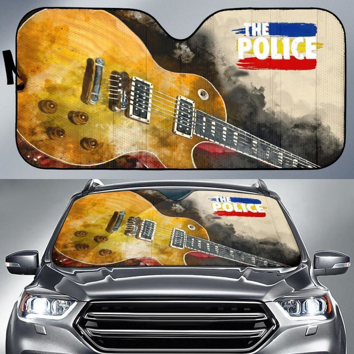 The Police Car Auto Sun Shade Guitar Rock Band Fan Universal Fit 174503