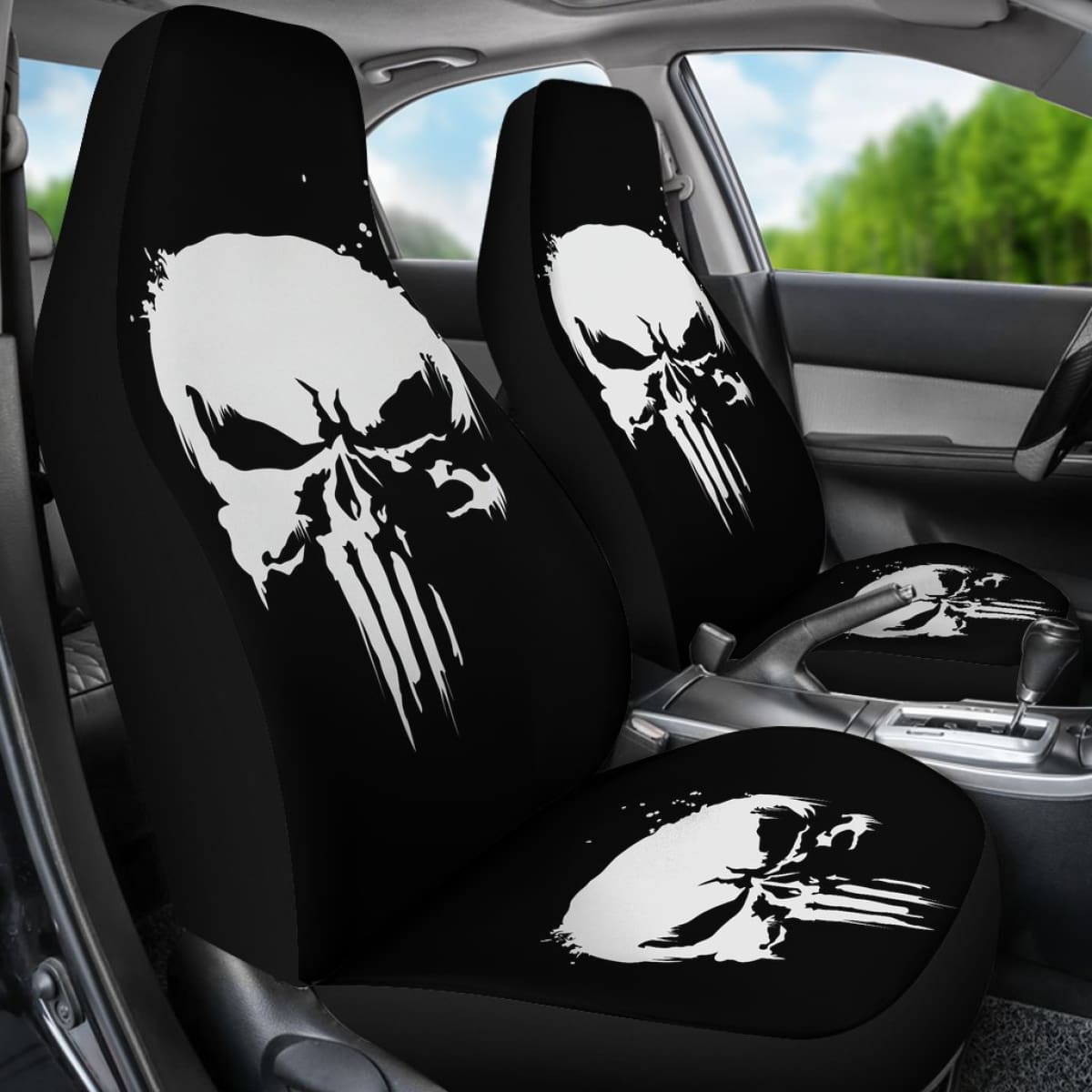 The Punisher Digital Seat Covers Amazing Best Gift Ideas Universal Fit 090505