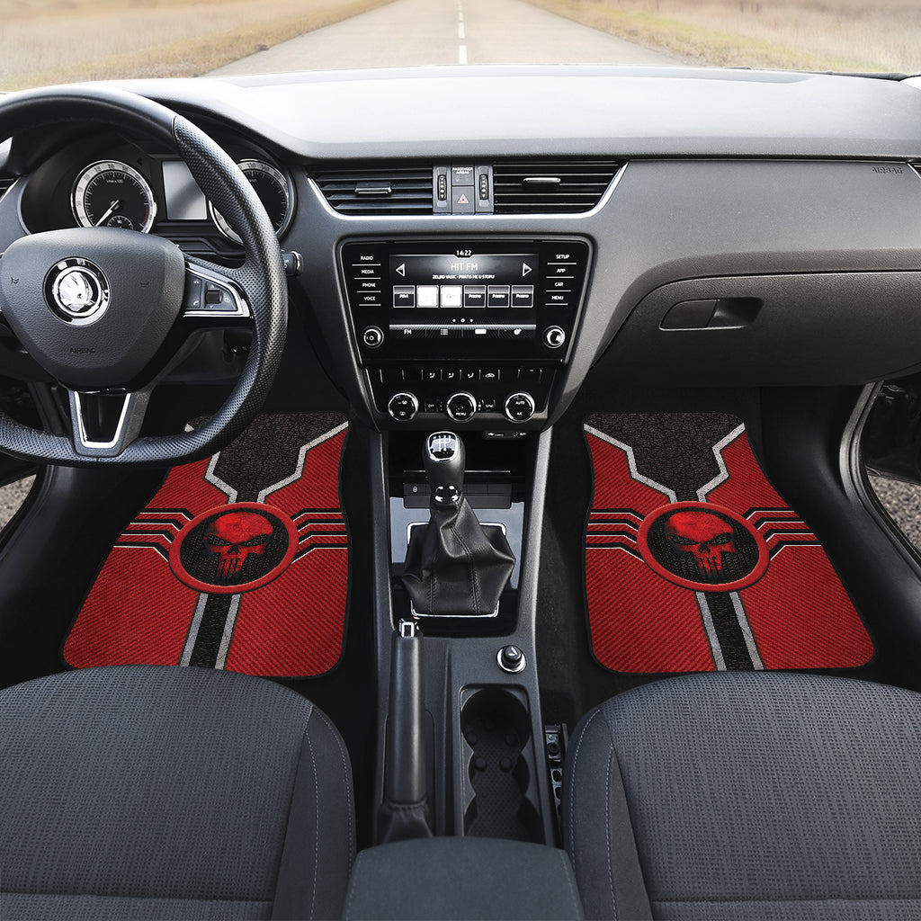 The Punisher Logo Car Floor Mats Custom For Fans Ci230113-08a