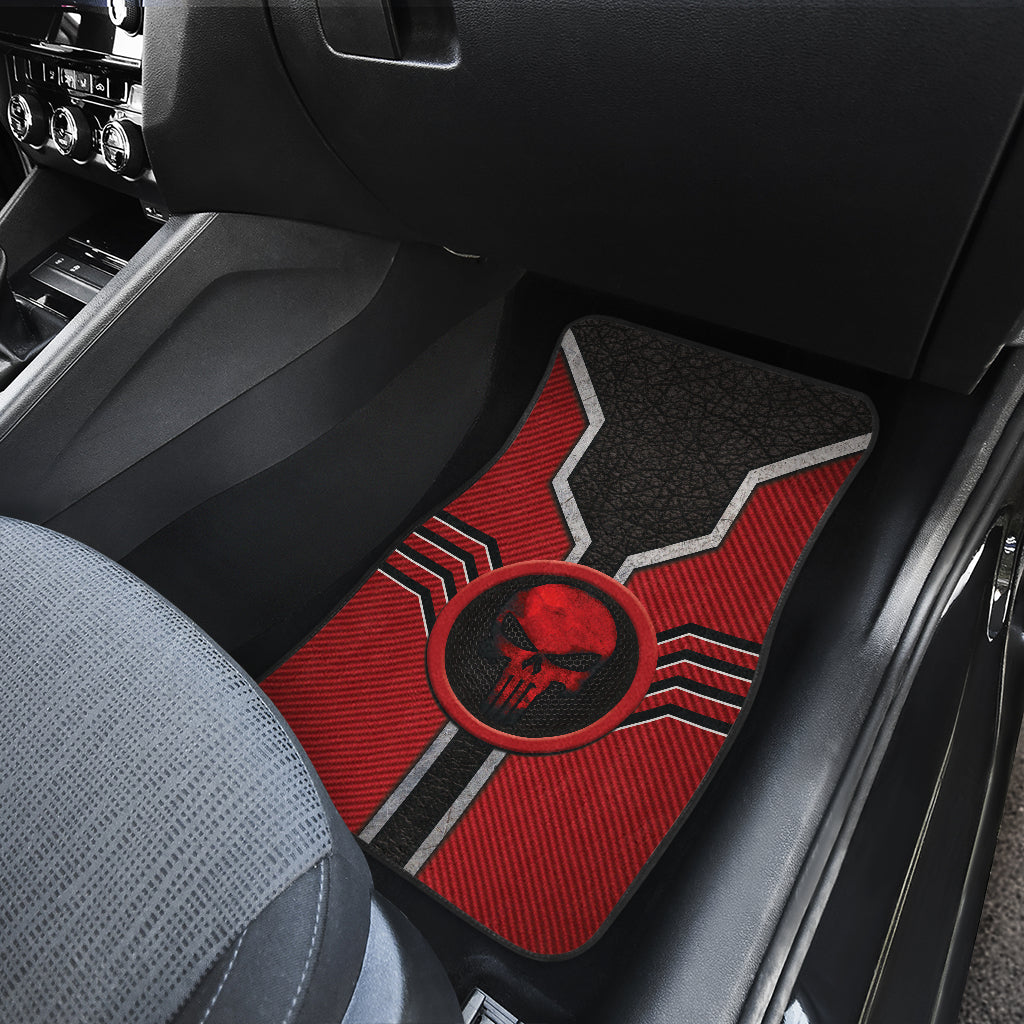 The Punisher Logo Car Floor Mats Custom For Fans Ci230113-08a