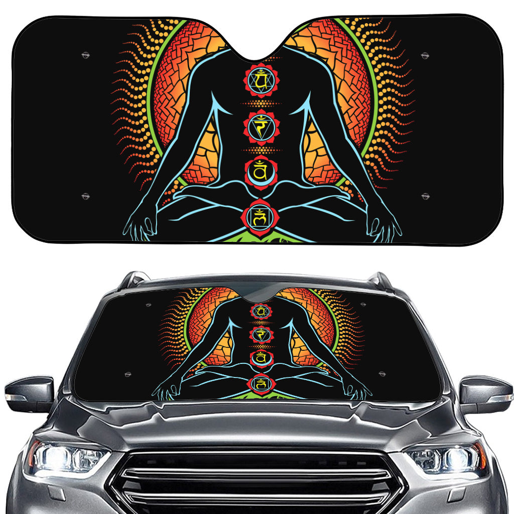 The Seven Chakras Print Car Windshield Sun Shade