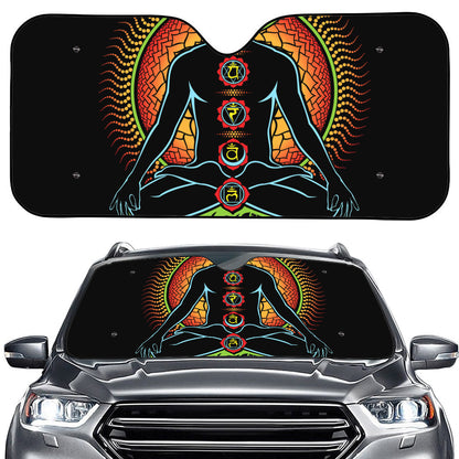 The Seven Chakras Print Car Windshield Sun Shade