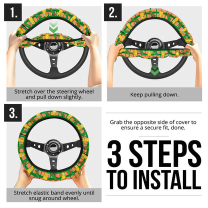 The Simpsons Bart Skateboard Premium Custom Car Steering Wheel Cover
