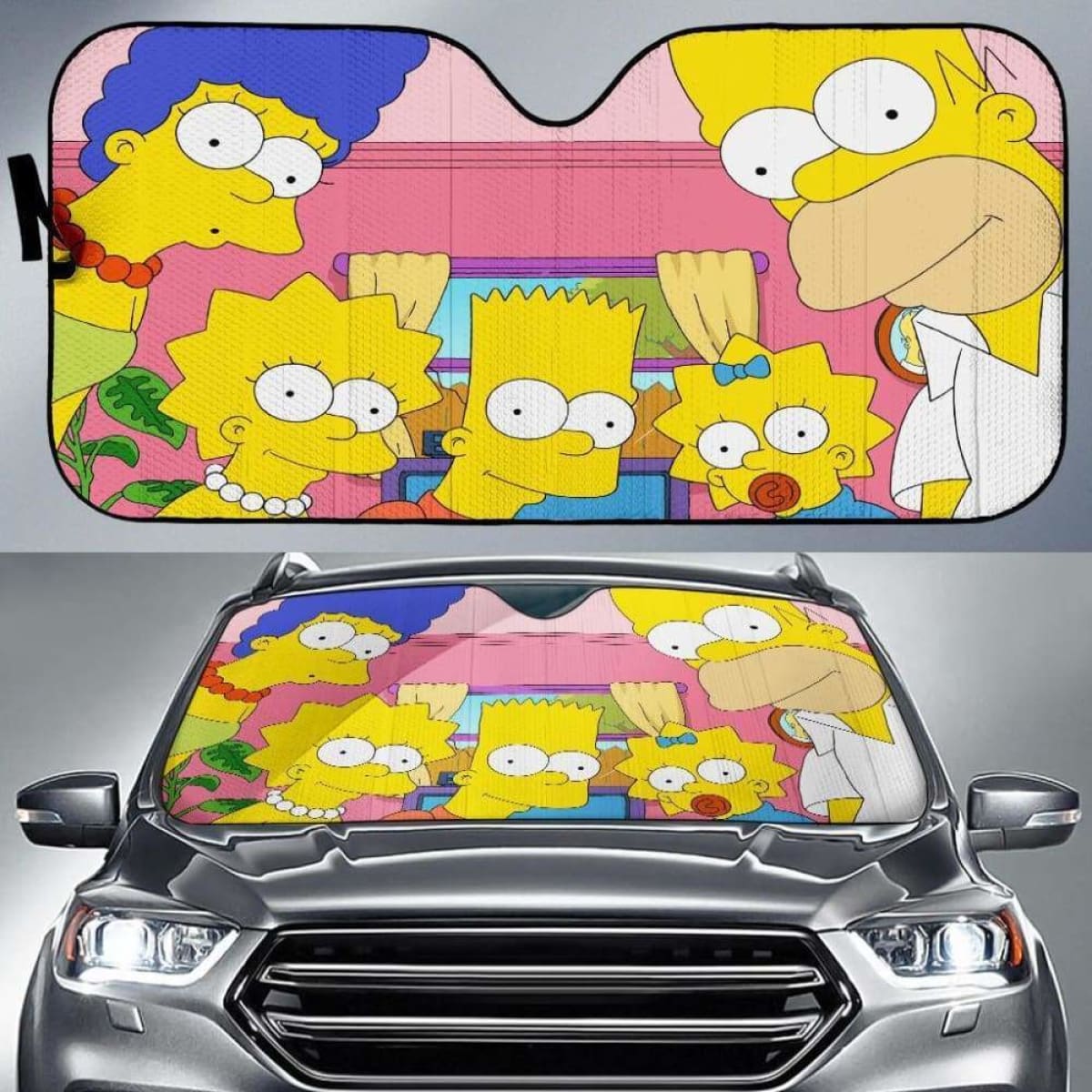 The Simpsons Funny Car Auto Sun Shades Universal Fit 051312
