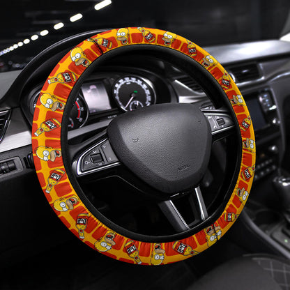 The Simpsons Homer Duff Beer Premium Custom Car Steering Wheel Cover