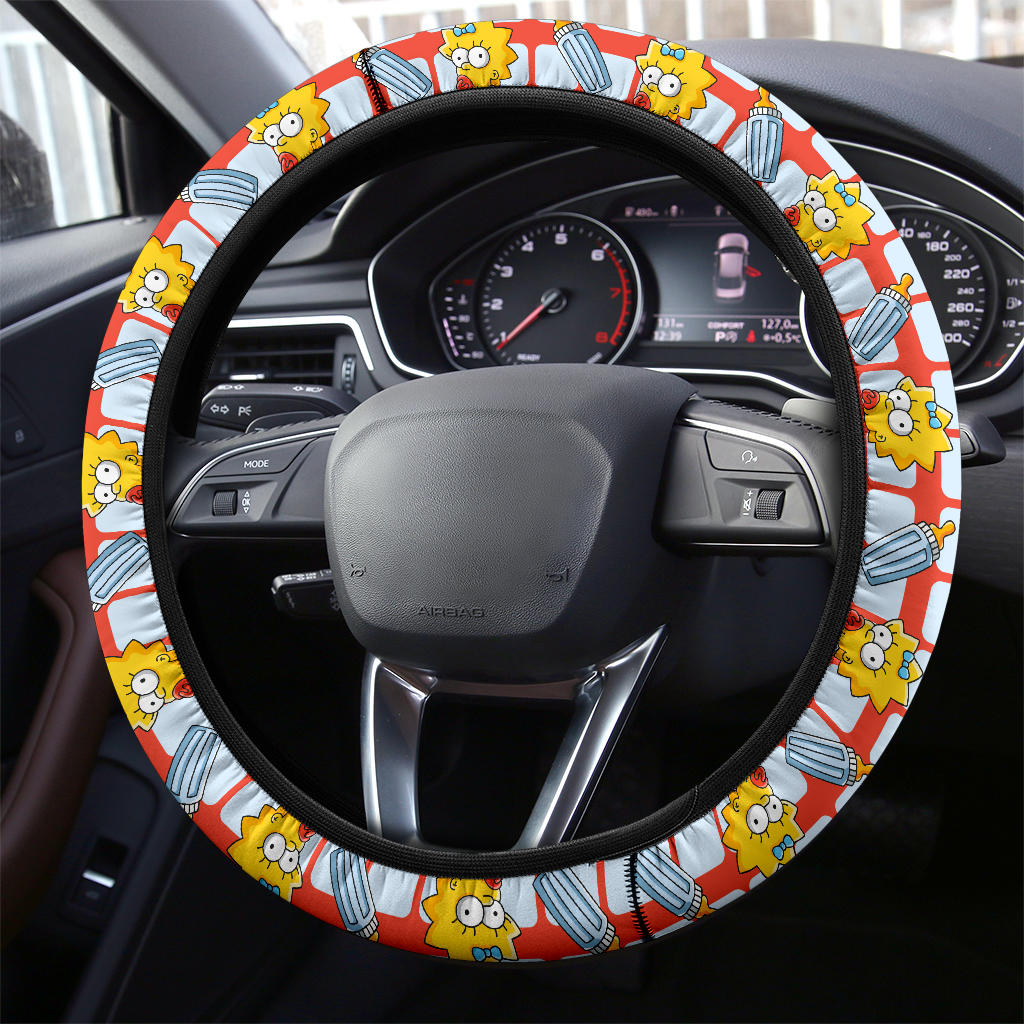 The Simpsons Maggie Baby Bottle Premium Custom Car Steering Wheel Cover