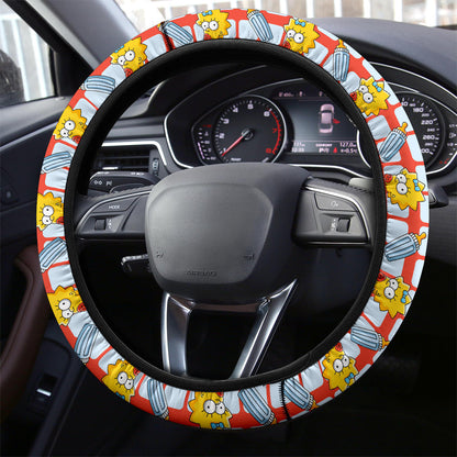 The Simpsons Maggie Baby Bottle Premium Custom Car Steering Wheel Cover