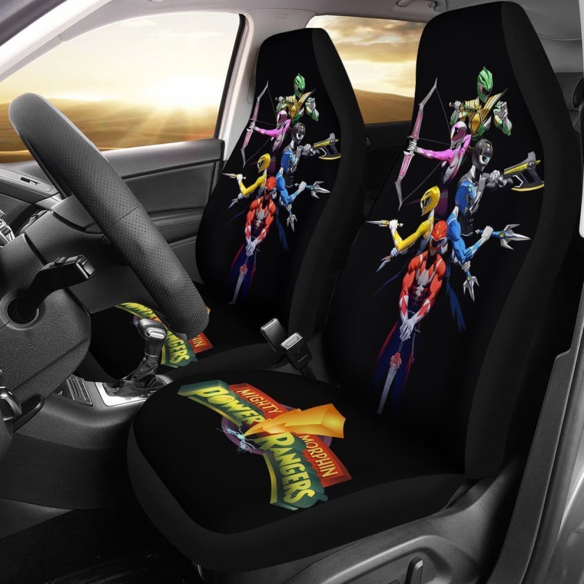 The Six Original Mighty Morphin Power Rangers Car Seat Covers Mn04 Universal Fit 225721