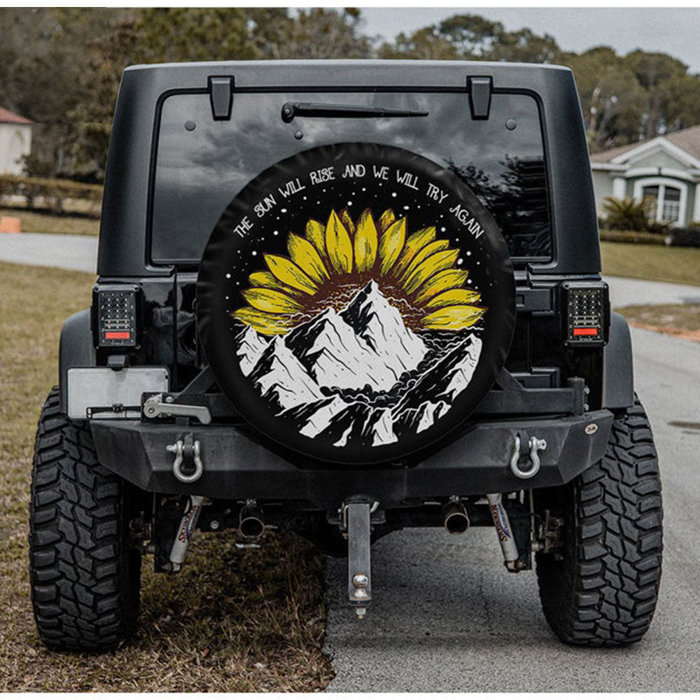 The Sun Will Rise Jeep Car Spare Tire Cover