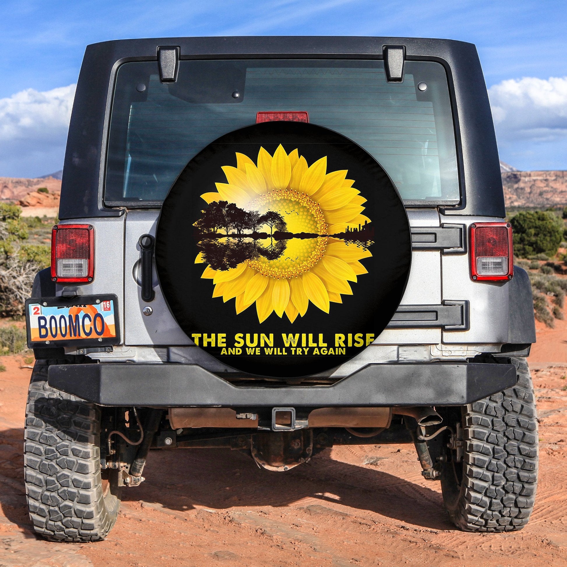 The Sun Will Rise Sunflower Guitar Hd Jeep Car Spare Tire Cover