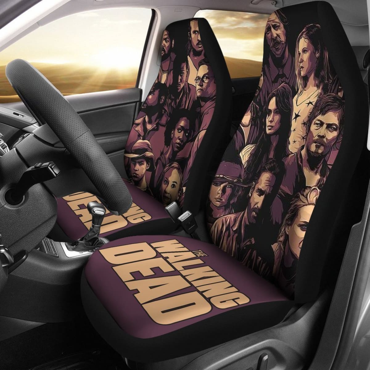 The Walking Dead Characters Art Draw Car Seat Cover Mn05 Universal Fit 225721