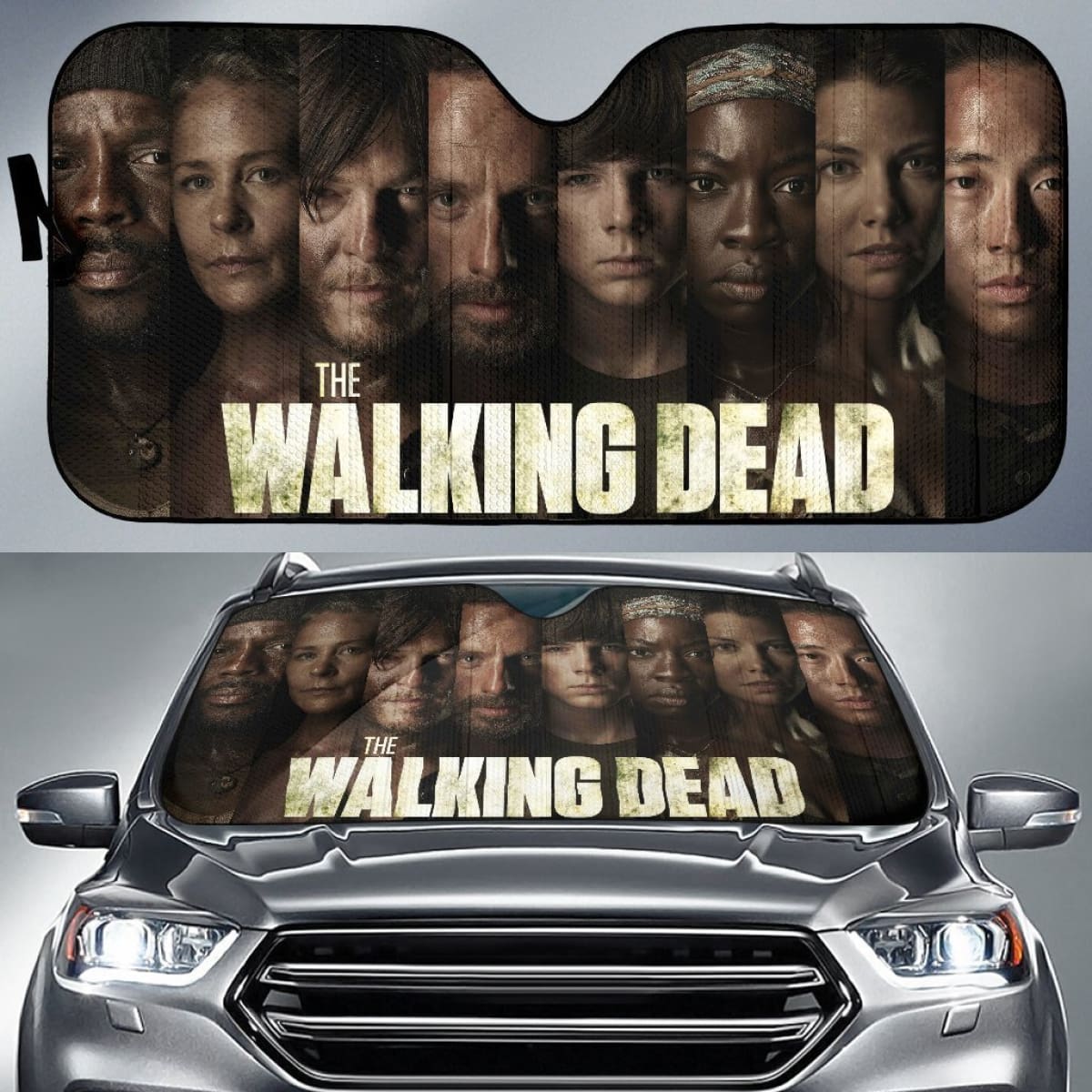 The Walking Dead Characters Photo Auto Sun Shade Mn05 Universal Fit 111204