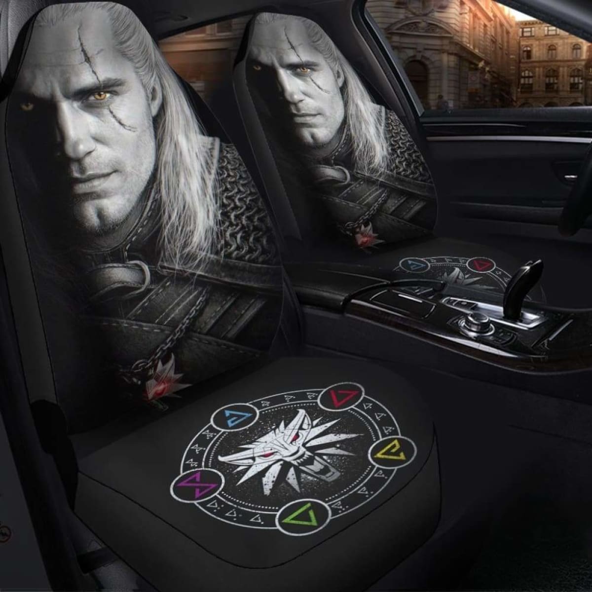 The Witcher Henry Carvill Face Dark Car Seat Covers Universal Fit 051012