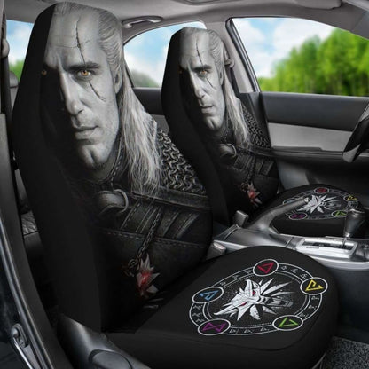 The Witcher Henry Carvill Face Dark Car Seat Covers Universal Fit 051012