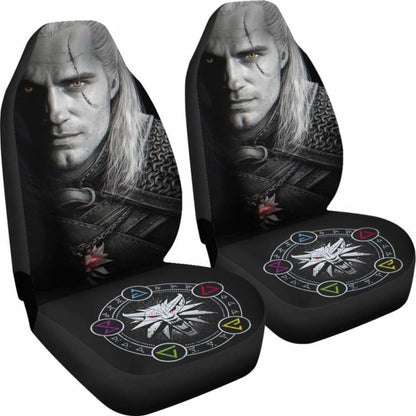 The Witcher Henry Carvill Face Dark Car Seat Covers Universal Fit 051012