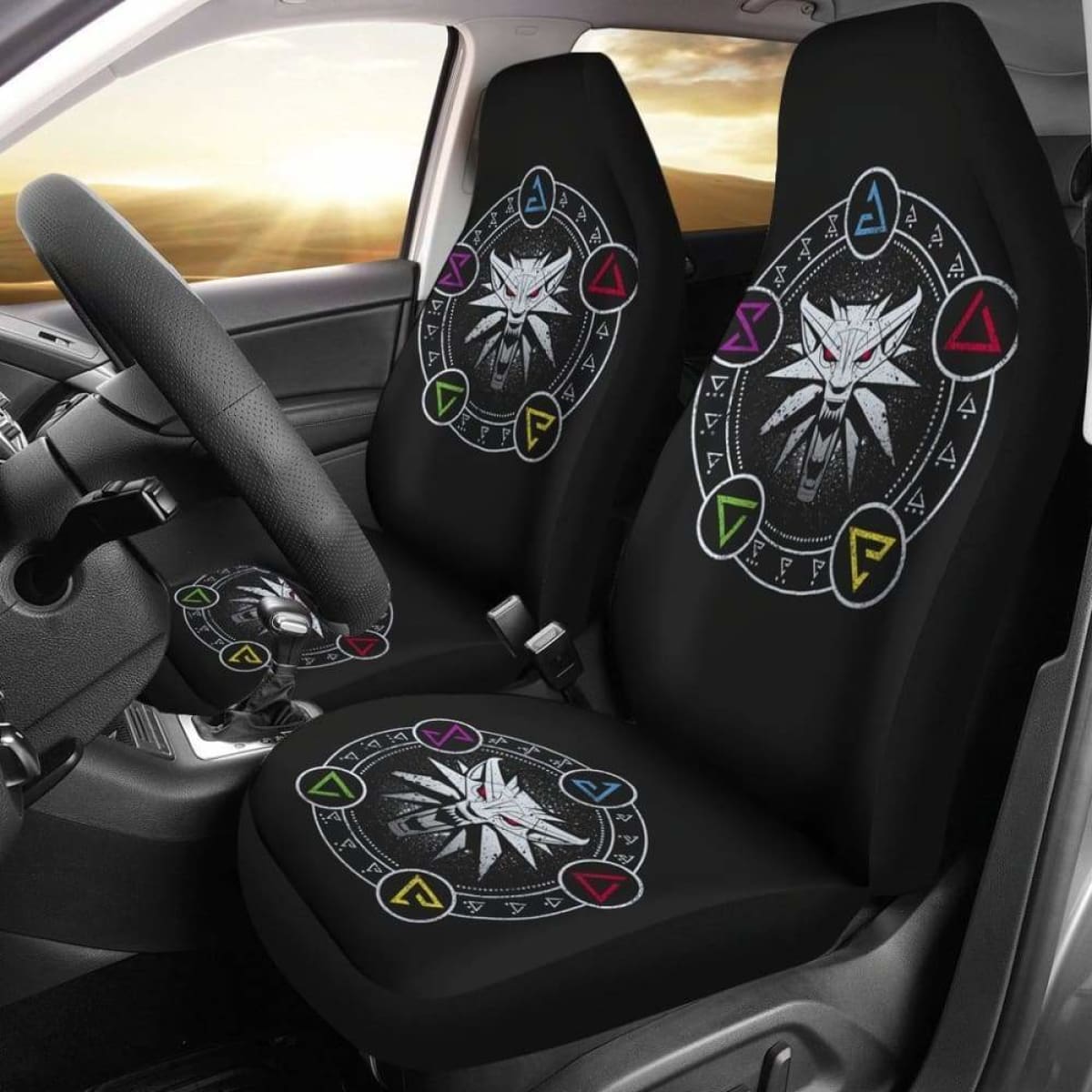 The Witcher Logo Emblem Car Seat Covers Universal Fit 051012