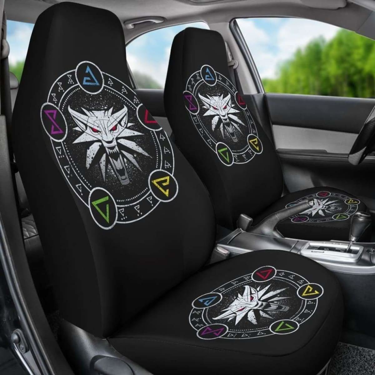 The Witcher Logo Emblem Car Seat Covers Universal Fit 051012