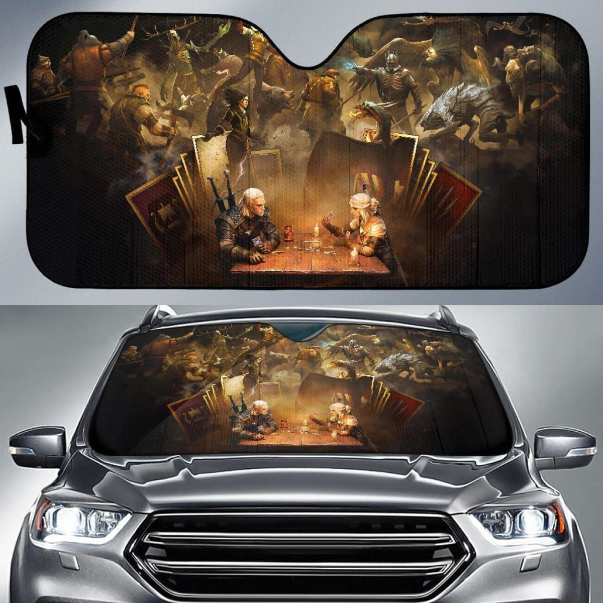 The Witcher Play Card Auto Sun Shade Nh07 Universal Fit 111204