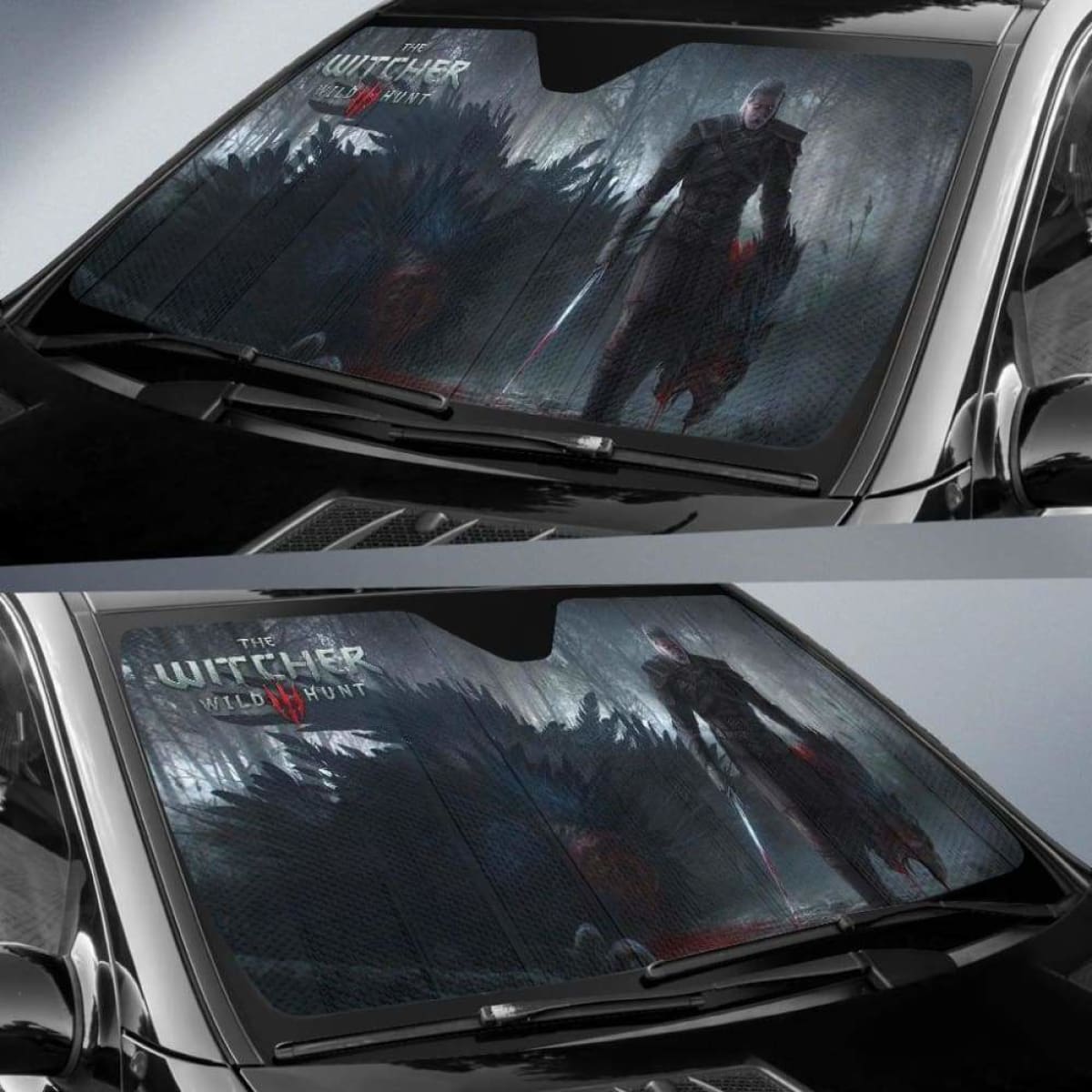 The Witcher 3: Wild Hunt Car Auto Sun Shades Geralt Gaming 3D Universal Fit 051012