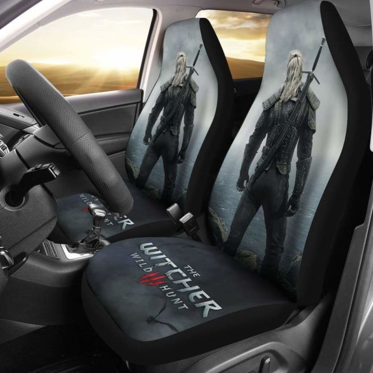 The Witcher 3: Wild Hunt Car Seat Covers Geralt Gaming 3D Universal Fit 051012