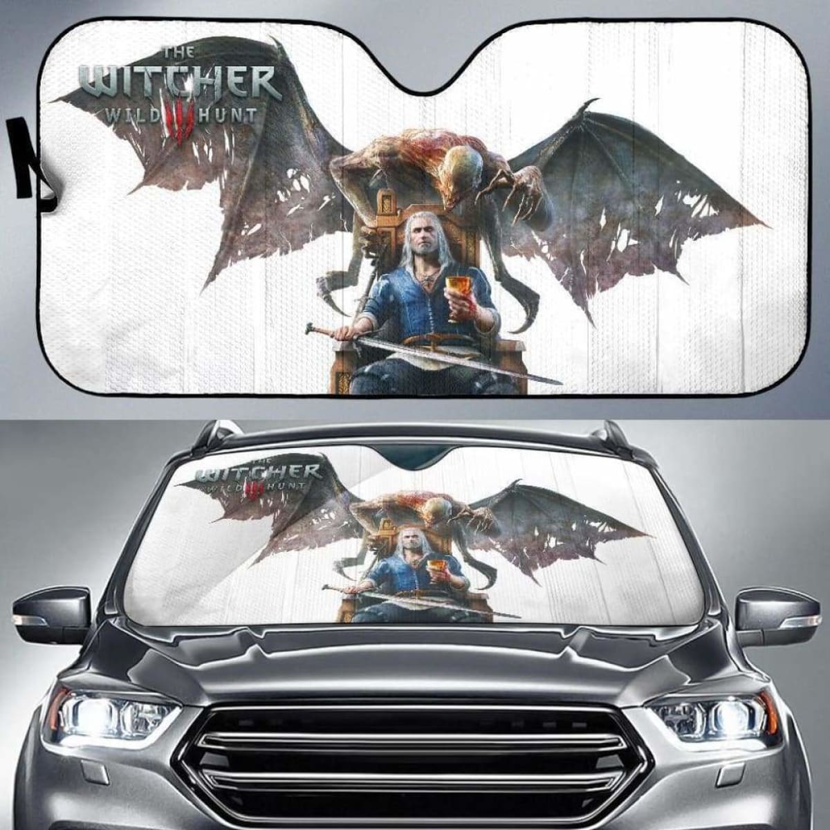 The Witcher 3: Wild Hunt Geralt Car Auto Sun Shades Gaming 3D Universal Fit 051012