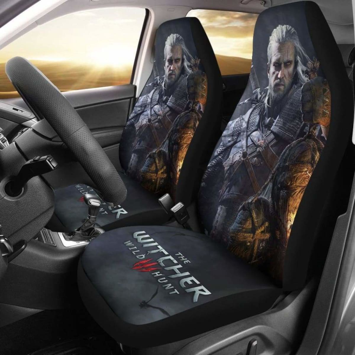 The Witcher 3: Wild Hunt Geralt Car Seat Covers Gaming 3D Universal Fit 051012