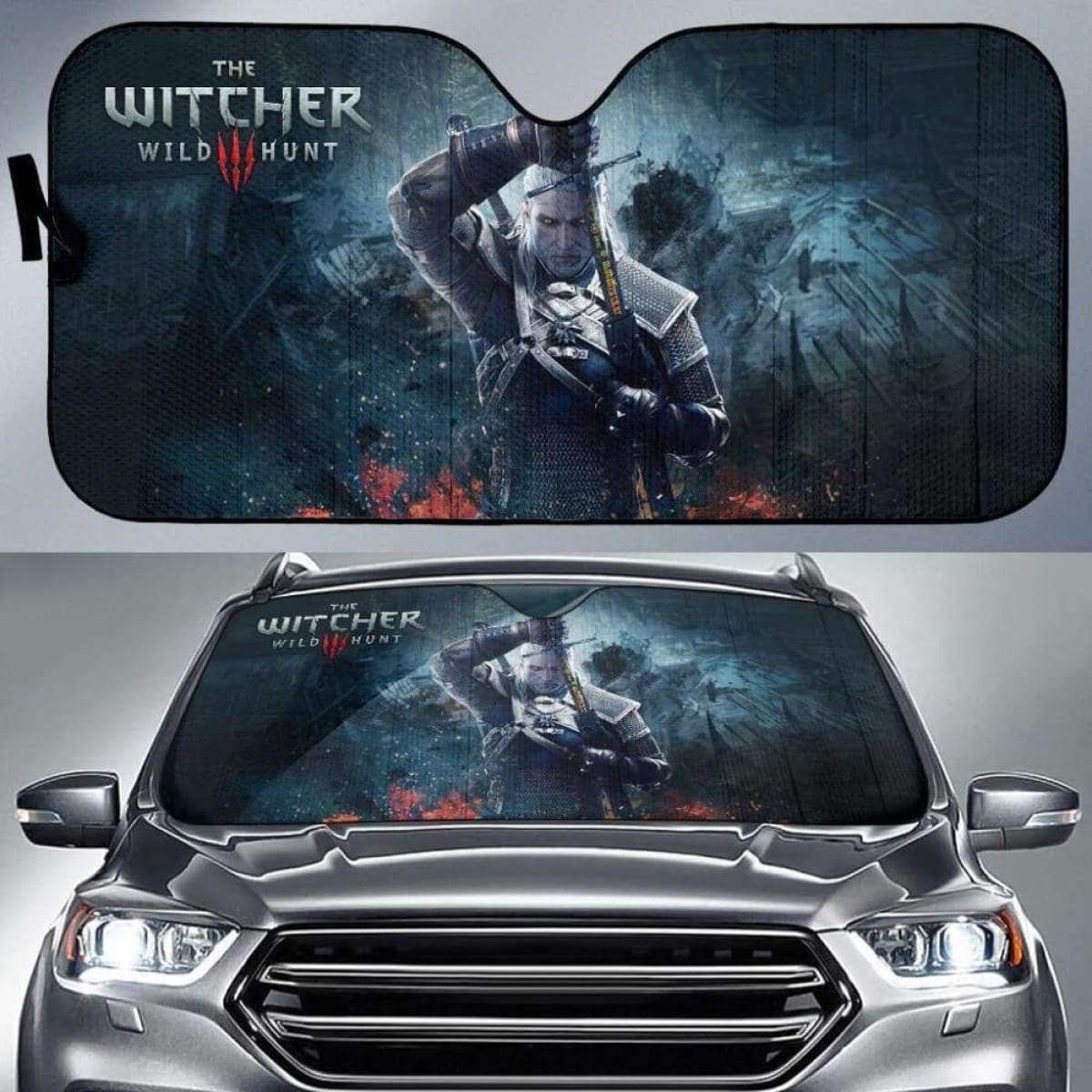 The Witcher 3: Wild Hunt Geralt Car Sun Shades Game Fan Gift Universal Fit 051012