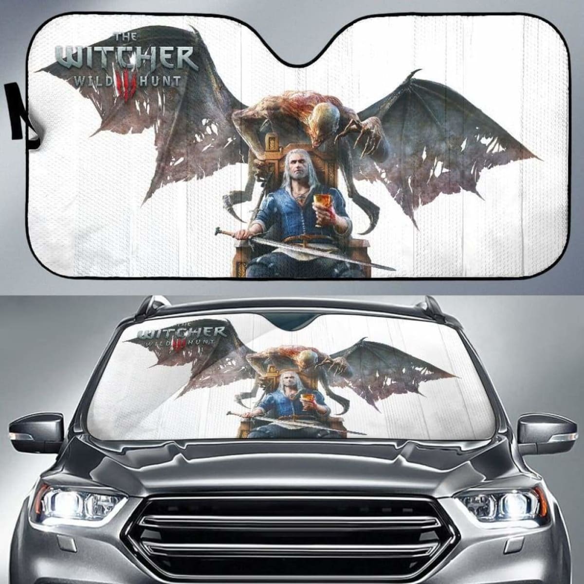 The Witcher 3: Wild Hunt Geralt Game Car Sun Shades Universal Fit 051012