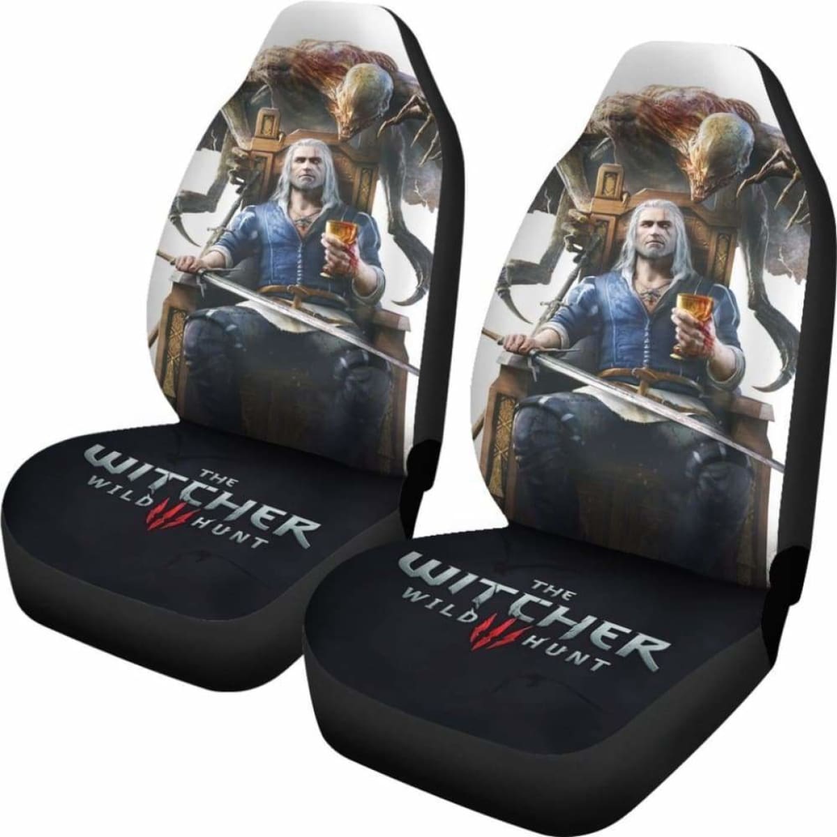 The Witcher 3: Wild Hunt Geralt Game Fan Gift Car Seat Covers Universal Fit 051012