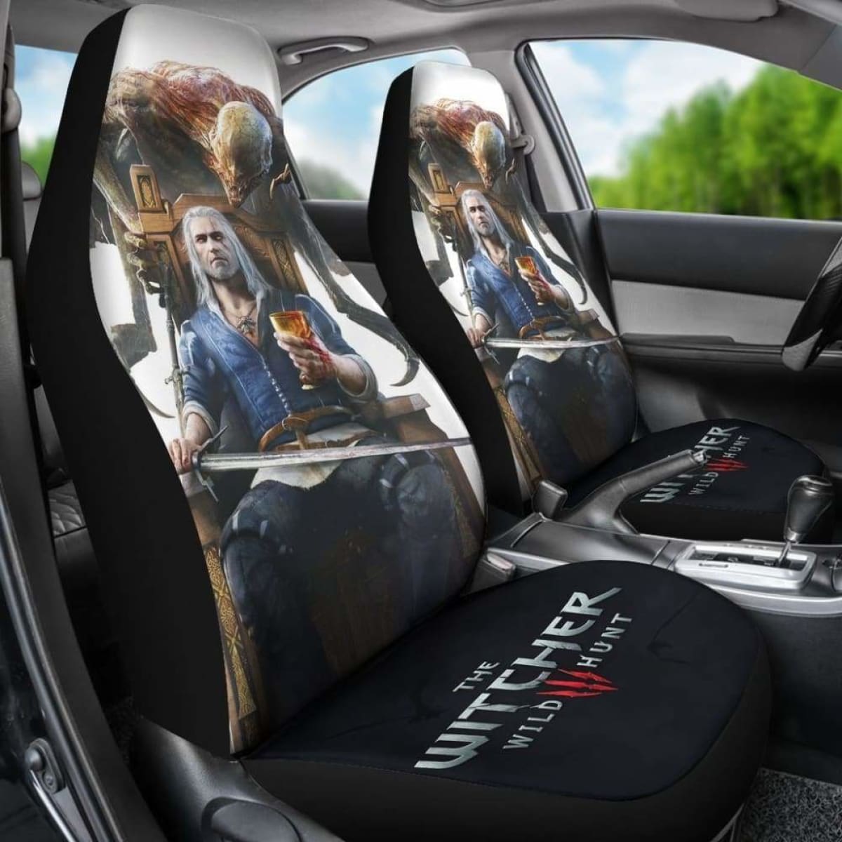 The Witcher 3: Wild Hunt Geralt Game Fan Gift Car Seat Covers Universal Fit 051012