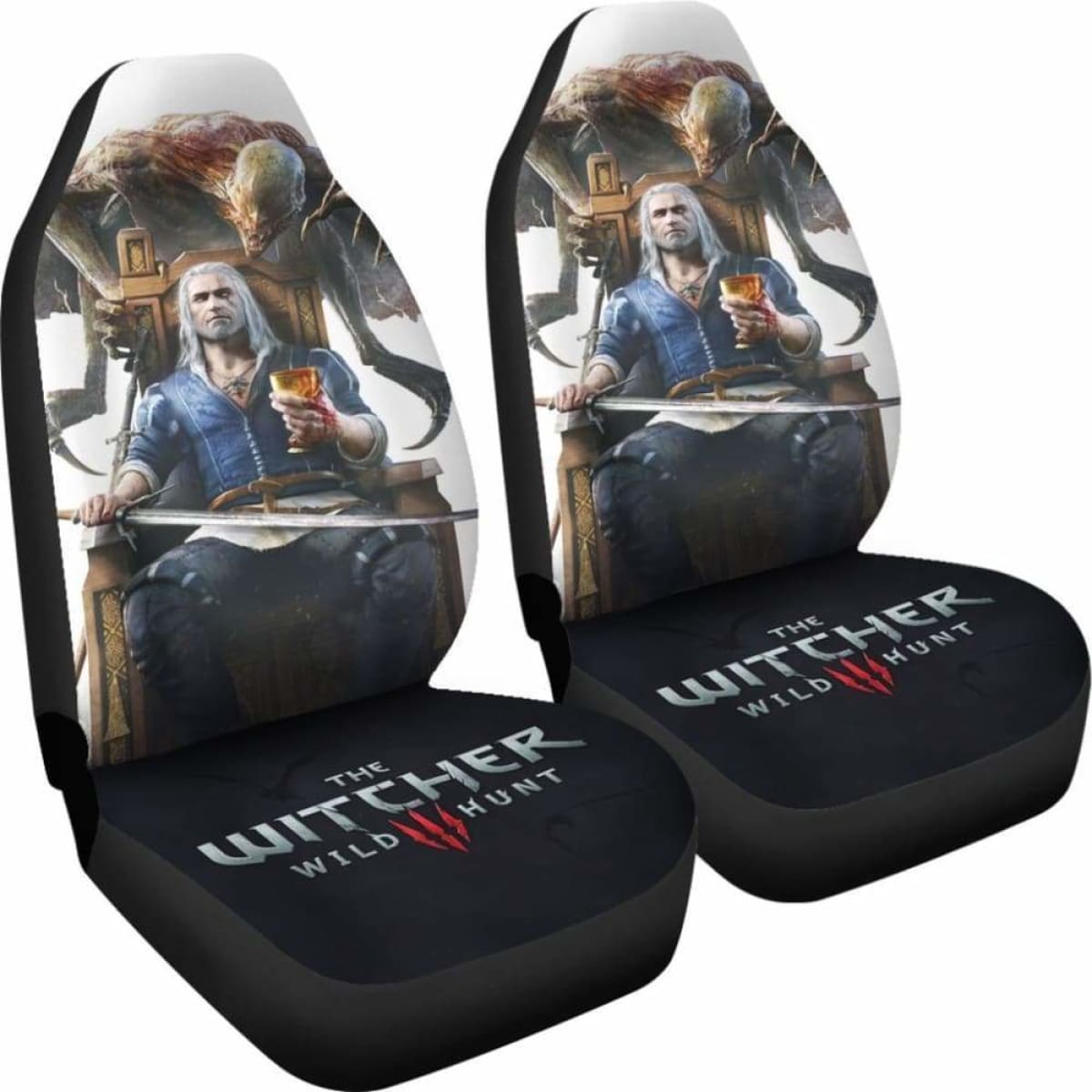 The Witcher 3: Wild Hunt Geralt Game Fan Gift Car Seat Covers Universal Fit 051012