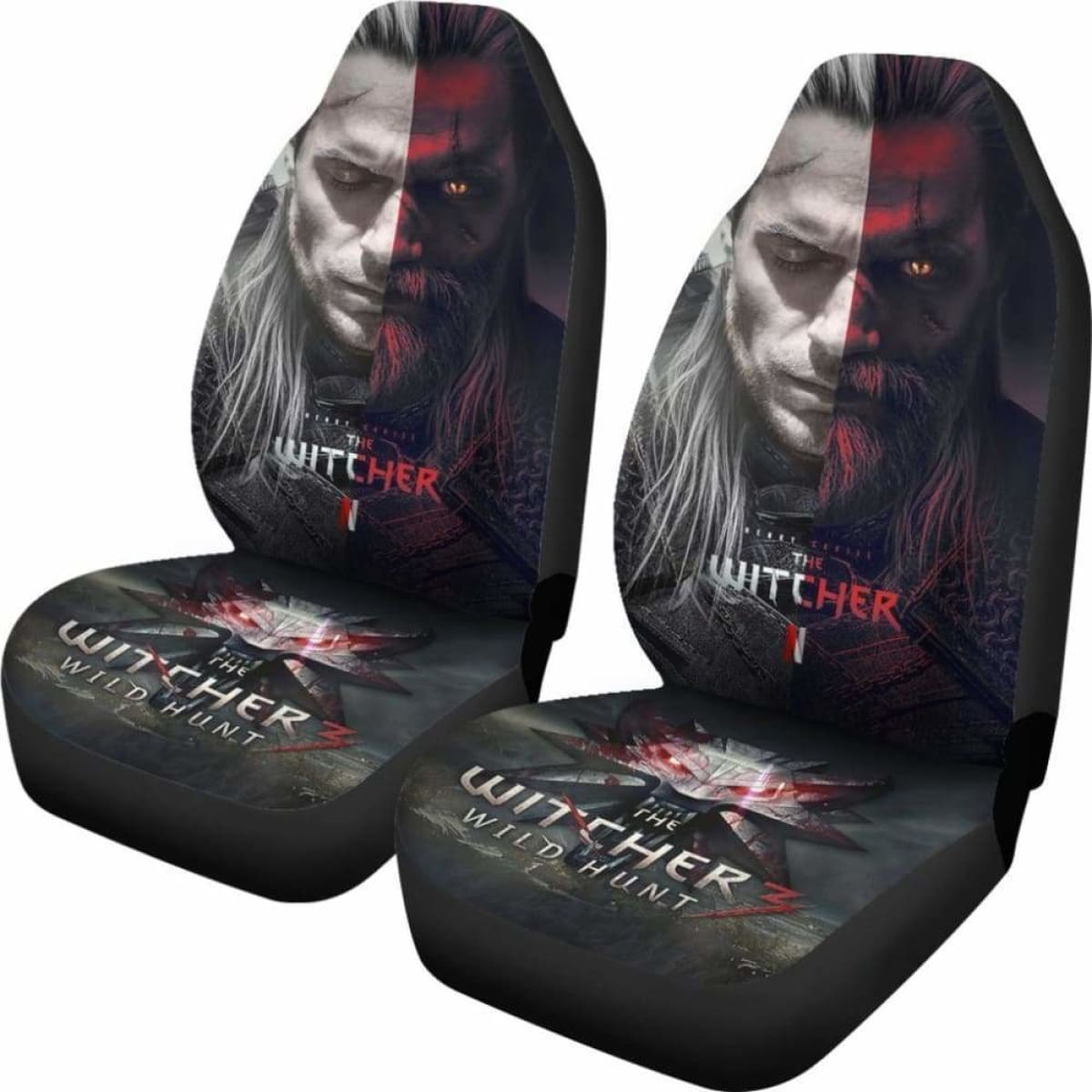 The Witcher 3: Wild Hunt  Geralt Gaming 3D Car Seat Covers Universal Fit 051012