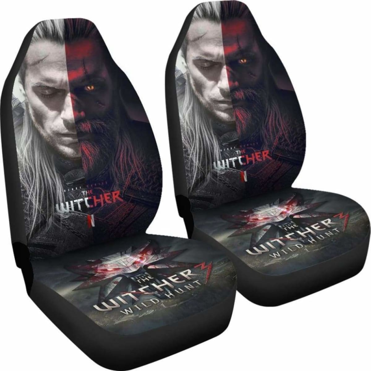 The Witcher 3: Wild Hunt  Geralt Gaming 3D Car Seat Covers Universal Fit 051012