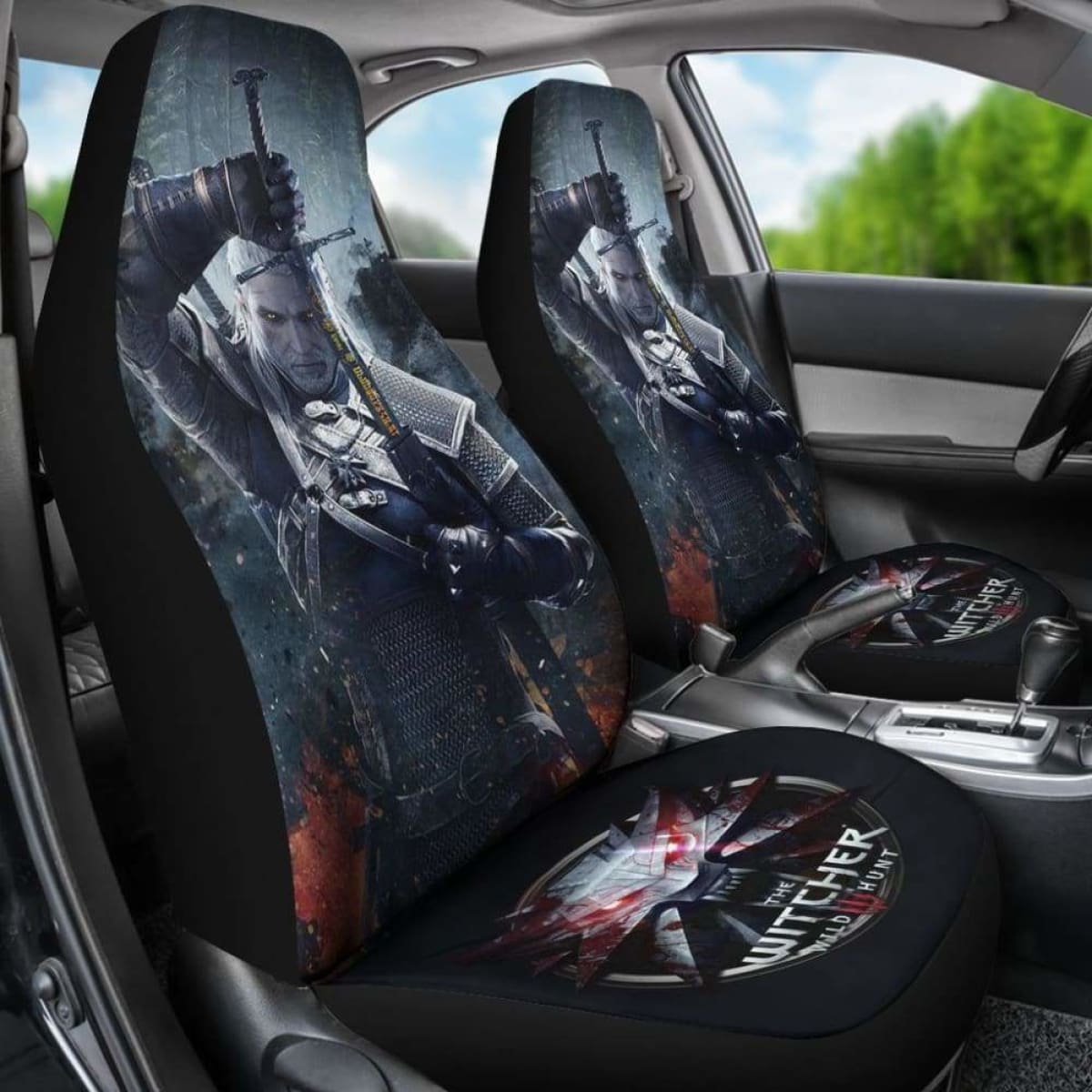 The Witcher 3: Wild Hunt Logo Geralt Car Seat Covers Game Universal Fit 051012