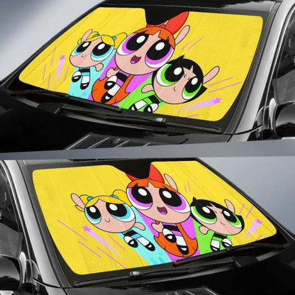 The powerpuff girls auto sun shade Universal Fit - PersonalizedFury