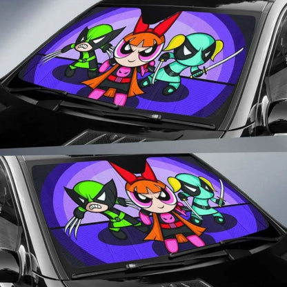 The powerpuff girls auto sun shades Universal Fit - PersonalizedFury