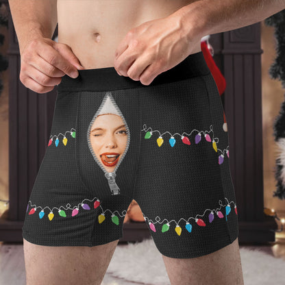 These Sweet Cheeks Belong To Custom Face - Personalized Photo Men's Boxer Briefs