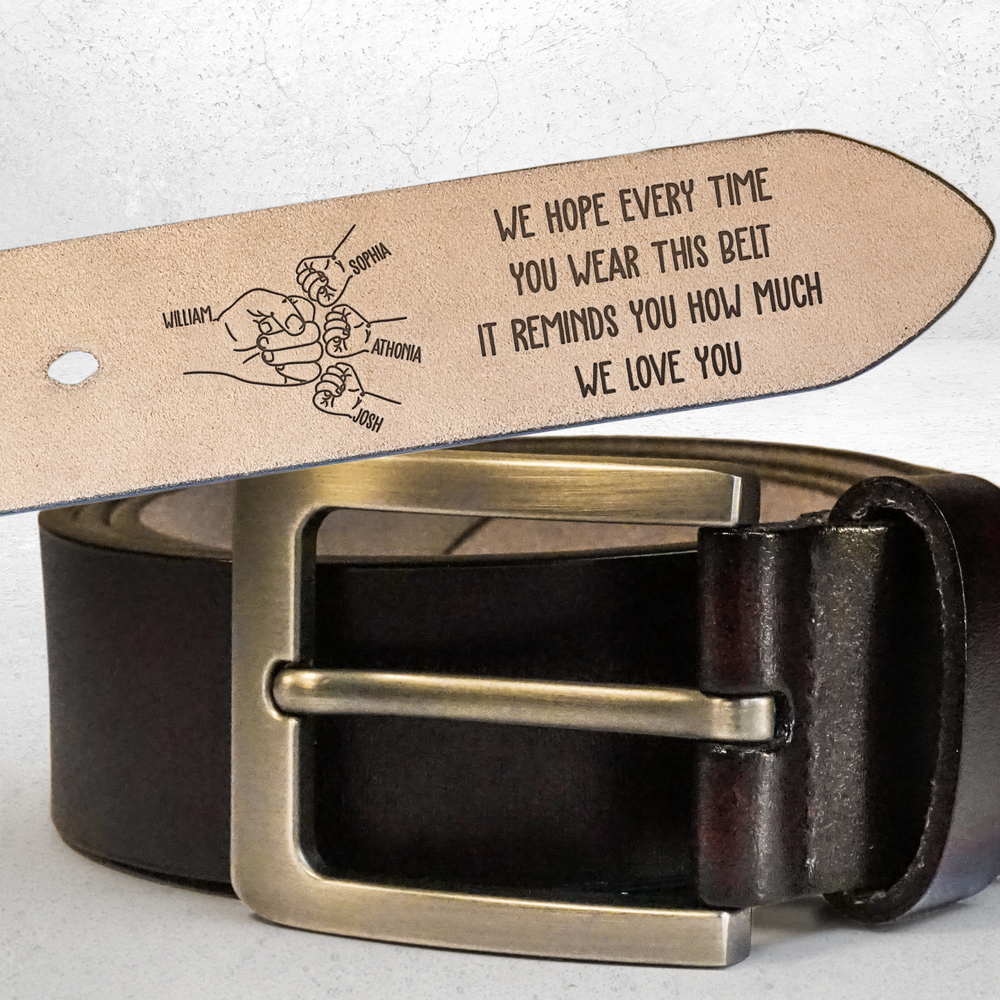 This Belt Reminds You How Much We Love You - Personalized Engraved Leather Belt