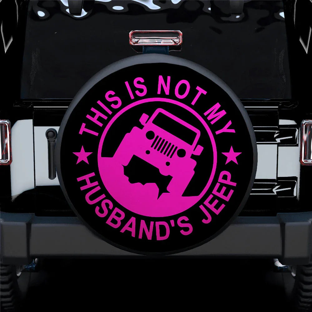 This Is Not My Husband Jeep Pink Car Leather Spare Tire Cover - PersonalizedFury