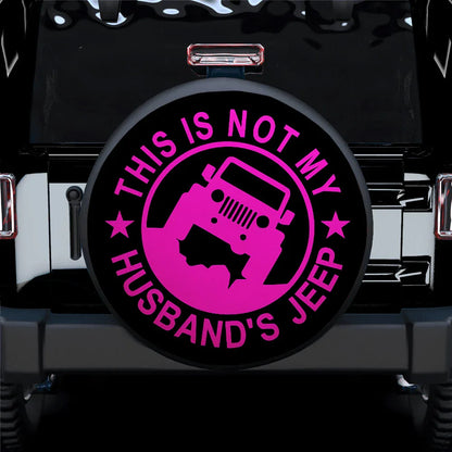 This Is Not My Husband Jeep Pink Car Leather Spare Tire Cover - PersonalizedFury