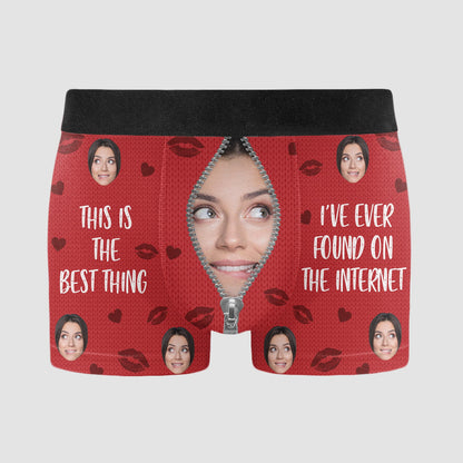 This Is The Best Thing I've Ever Found - Personalized Photo Men's Boxer Briefs