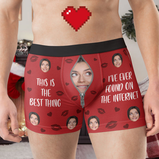 This Is The Best Thing I've Ever Found - Personalized Photo Men's Boxer Briefs