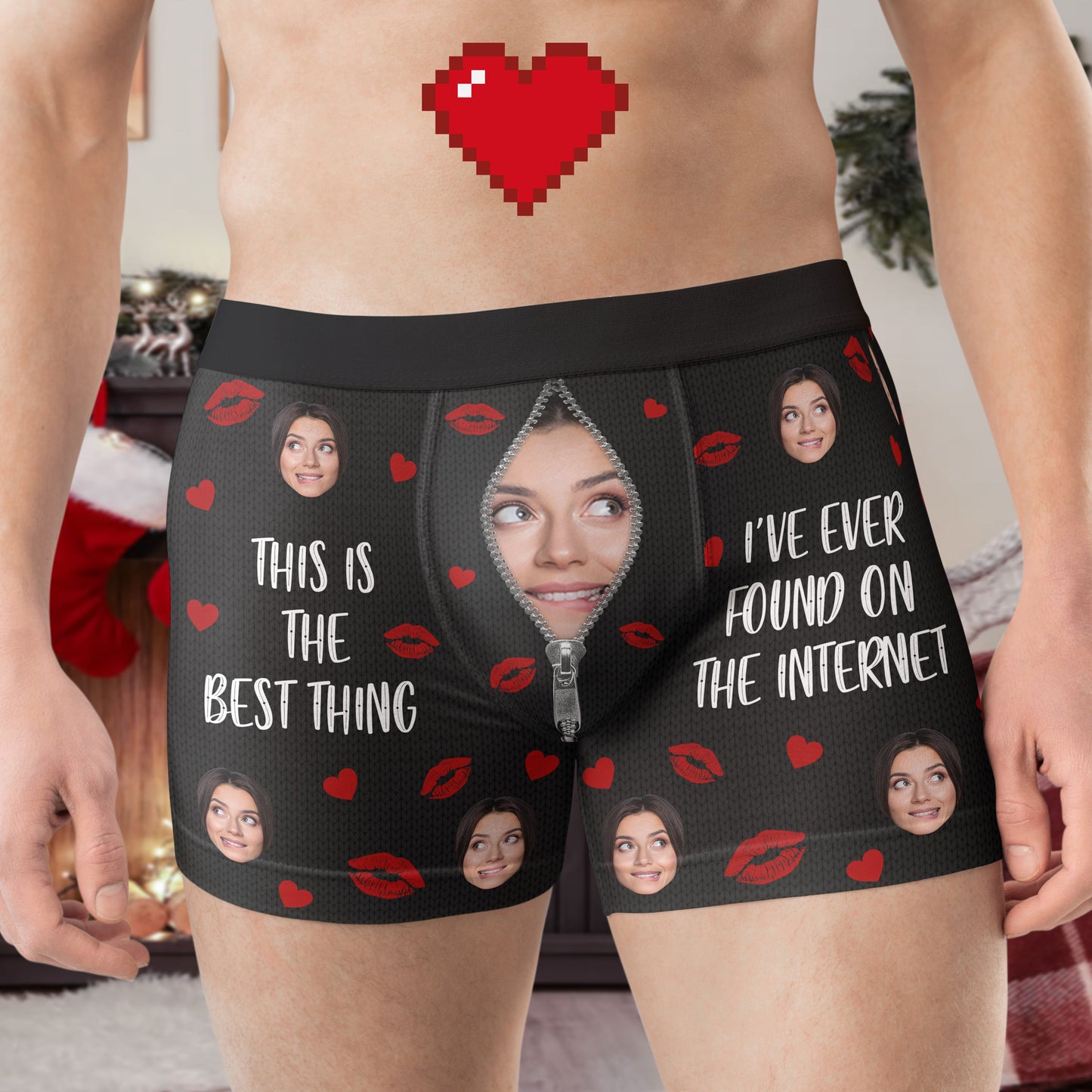 This Is The Best Thing I've Ever Found - Personalized Photo Men's Boxer Briefs