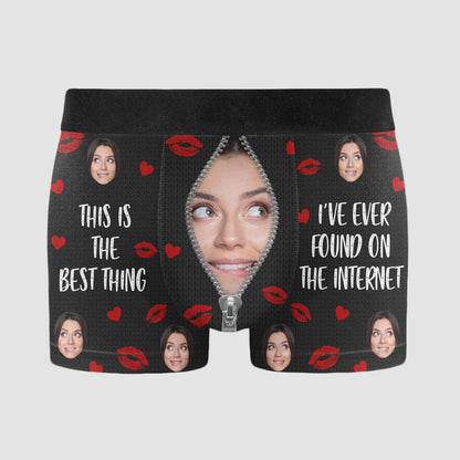 This Is The Best Thing I've Ever Found - Personalized Photo Men's Boxer Briefs