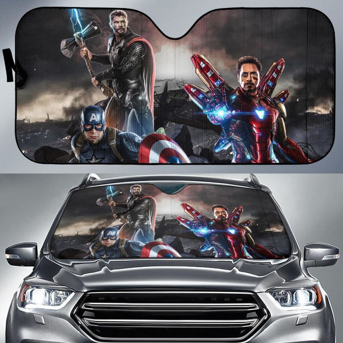 Thor Captain America Iron Man Auto Sun Shade Mn05 Universal Fit 111204