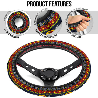 Thor Hammer Mjolnir Art Christmas Premium Custom Car Steering Wheel Cover