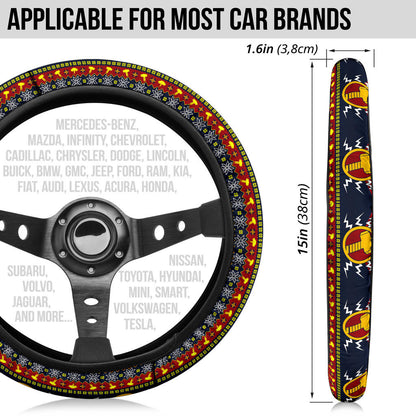 Thor Hammer Mjolnir Art Christmas Premium Custom Car Steering Wheel Cover