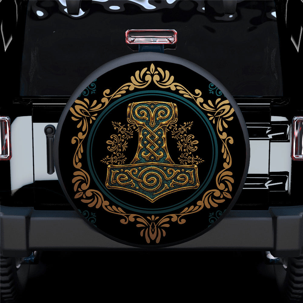 Thor Viking Hammer Mjolnir Jeep Car Spare Tire Cover