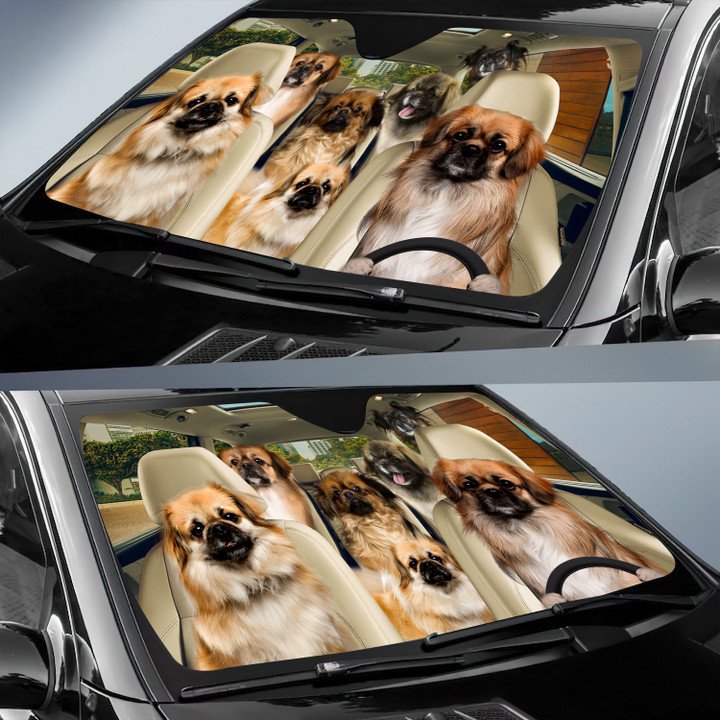 Tibetan Spaniel Car All Over Printed 3D Sun Shade