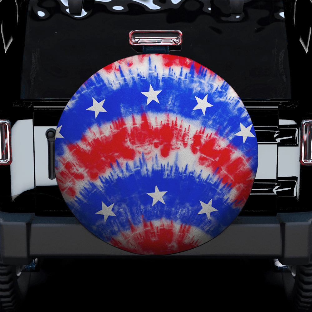 Tie Dye American Flag 1 Spare Tire Cover